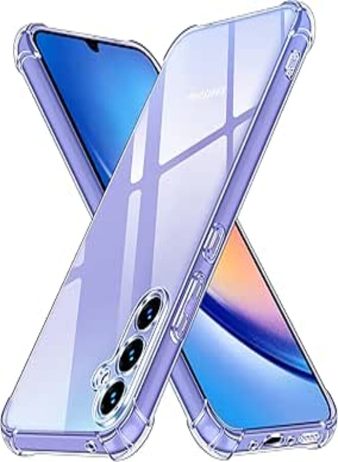 ivoler Case for Samsung Galaxy A34 5G with Camera Protection, Ultra Transparent Shockproof Silicone Protective Case with Reinforced Corners Clear Thin Soft TPU Bumper Cover